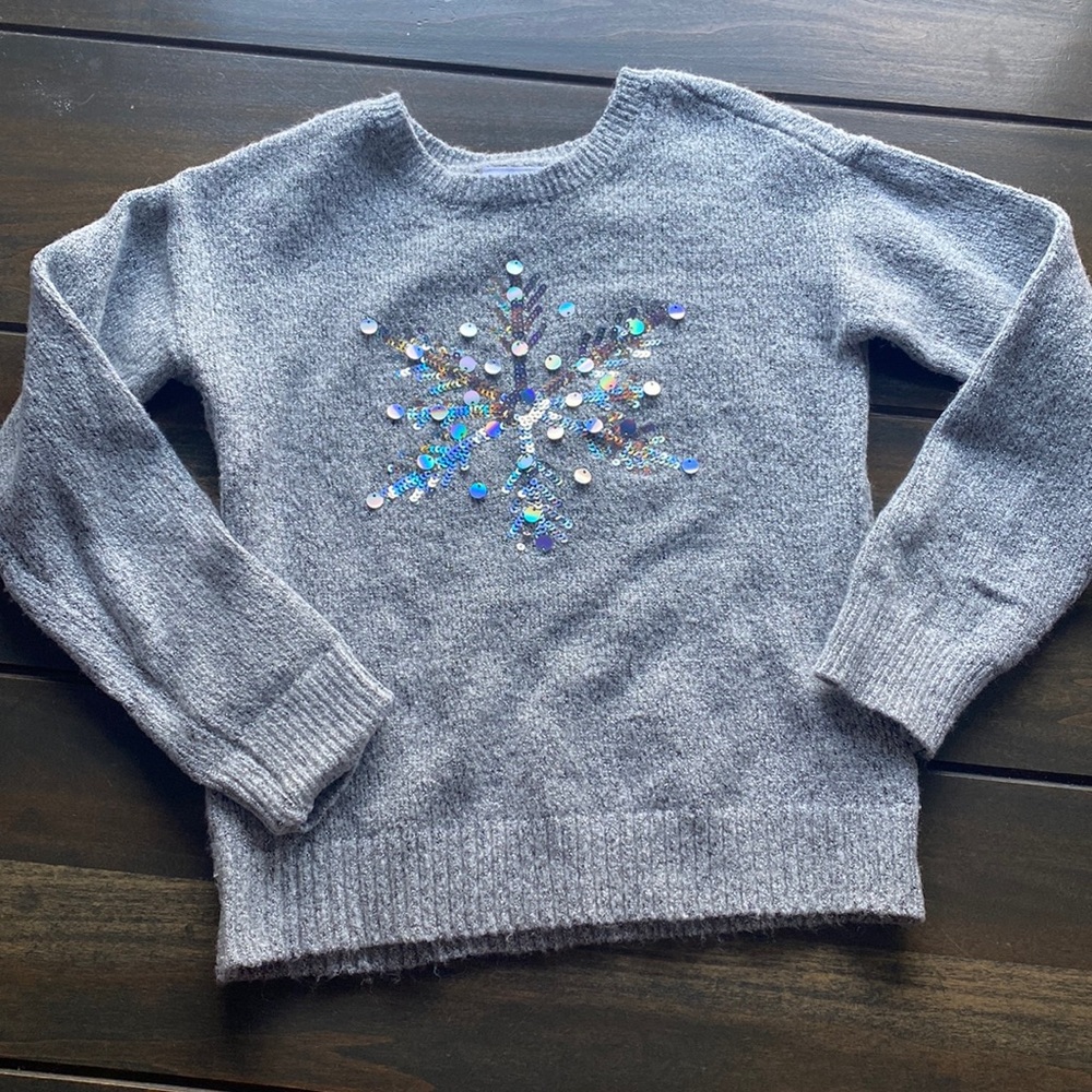 Girls Grey Children’s Place Snowflake Sweater